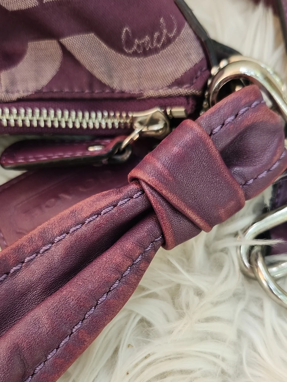 COACH 23742E KRISTIN OPT ART SATEEN/LEATHER HOBO BAG